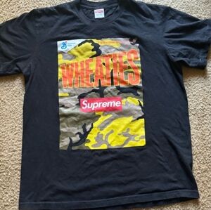 Supreme x Wheaties SS21 T Shirt Black with Camo graphic Size Medium